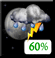 En partie nuageux avec un risque d'orage dans la soir�e, ensuite couvert avec un risque de pluie